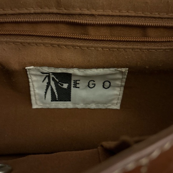 Vintage EGO Leather Shoulder Bag | Y2K Brown Sturdy Leather | Good Condition - Picture 9 of 11